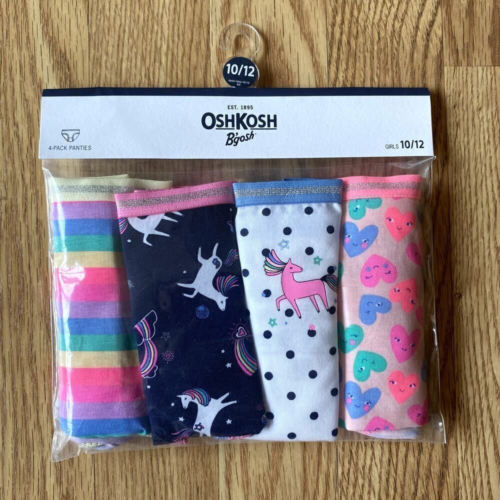 OshKosh B'Gosh Girls 4 Pack Panties 10/12